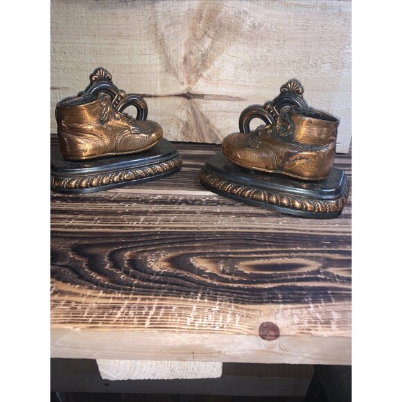Vintage MCM BRONZE BABY Boots Book Ends - Picture 3 of 10